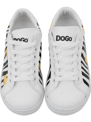 Dogo Unisex Çocuk Vegan Deri Beyaz Sneakers - Ducky Tasarım