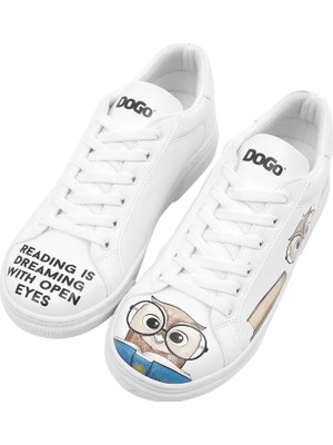 Dogo Kadın Vegan Deri Beyaz Sneakers - The Wise Owl Tasarım