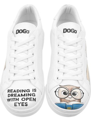 Dogo Kadın Vegan Deri Beyaz Sneakers - The Wise Owl Tasarım