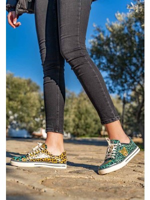 Kadın Vegan Deri Çok Renkli Günlük Sneakers - Wild Spirit Tasarım