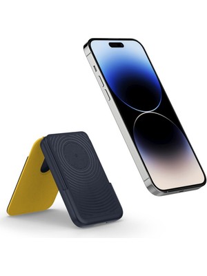 Spigen Caseology iPhone için MagSafe özellikli Kartlı Manyetik Cüzdan Nano Pop Blueberry Navy - AFA05978