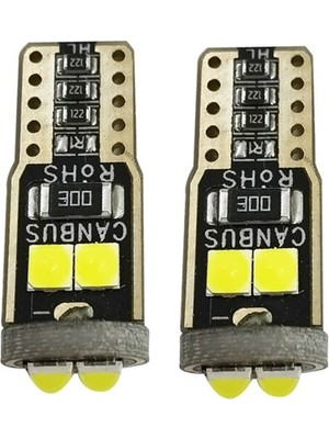 Space Dekoratif LED Ampul T10-6SMD 3030 Canbus 12V Çift Beyaz / LAAM865