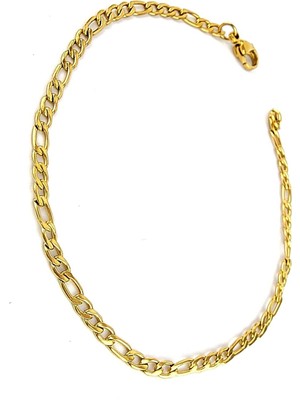 Ose Shop  316 L Antı Alerjık Cerrahi Çelik Altın Kaplama Erkek Figora Zincir Bileklik