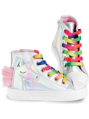 Denokids Kız Çocuk Unicorn Hologramlı Kız Sneakers