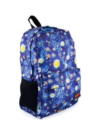 BagBag Van Gogh Yıldızlı Gece Desenli Dijital Baskılı  Günlük Kullanım ve Okul Sırt Çantası
