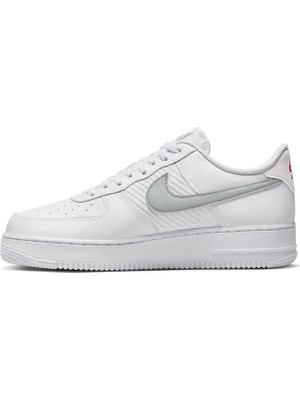 Nike Air Force 1'07 Erkek Spor Ayakkabı FD0666-100-BEYAZ Gri 44.5 - Beyaz-Gri