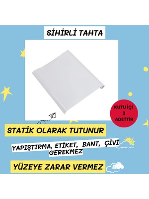 Sihirli Kağıt Tahta 1 Beyaz 1 Şeffaf 60 cm X 100 cm + Kalem