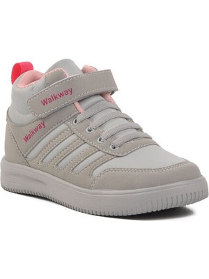 Walkway Buz Gri Pudra Cırtlı Kız Çocuk Hi Sneaker