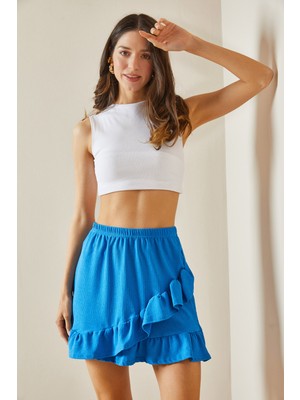 Xhan Bebe Mavisi Dokulu Mini Etek 5YXK7-48559-55