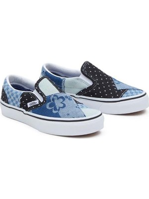 Vans Uy Classic Slip-On Patchwork Çocuk Lacivert Sneaker