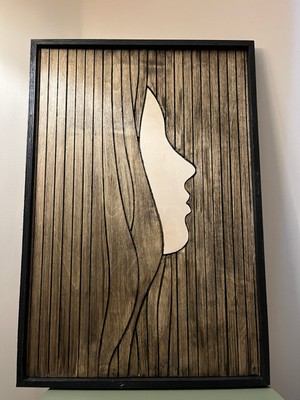 Cıgıl Wood Woman Face Ahşap Bohem Tablo