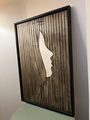 Cıgıl Wood Woman Face Ahşap Bohem Tablo