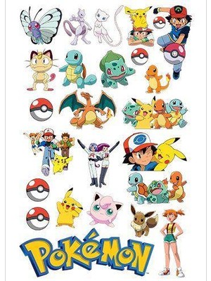Parti Dükkanım Pokemon Sticker 33*48 Cm