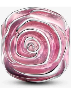 Poseidons Jewellery Açan Pembe Gül Charm