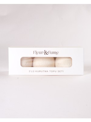 Fleur & Fume Çamaşır Kurutma Topu Doğal Merinos Koyun Yünü 3 Adet(Kese Hediyeli)