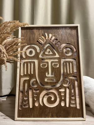 Cıgıl Wood Aztec Ahşap Bohem Tablo