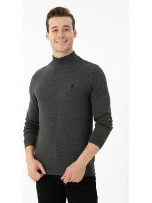 U.S. Polo Assn. Erkek Antrasit Melanj Boğazlı Kazak 50269007-VR081
