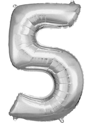 Ürün Limanı 5 Rakamı 36 cm Gümüş Folyo Balon
