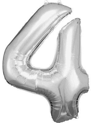 Ürün Limanı 4 Rakamı 36 cm Gümüş Folyo Balon