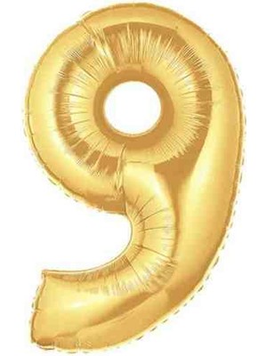 Ürün Limanı 9 Rakamı 36 cm Gold Folyo Balon