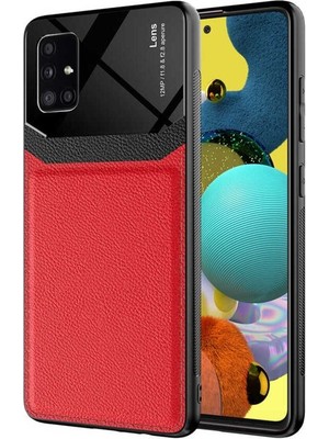 Megafox Teknoloji Samsung Galaxy A51 Uyumlu Kılıf Emiks Kapak, Kırmızı
