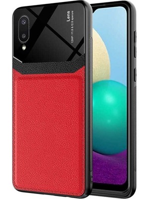 Megafox Teknoloji Samsung Galaxy A02 Uyumlu Kılıf Emiks Kapak, Kırmızı