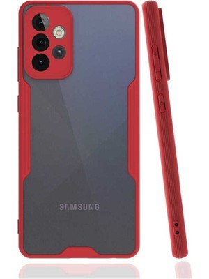 Megafox Teknoloji Samsung Galaxy A72 Uyumlu Kılıf Parfe Kapak, Kırmızı