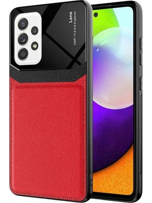 Megafox Teknoloji Samsung Galaxy A52 Uyumlu Kılıf Emiks Kapak, Kırmızı