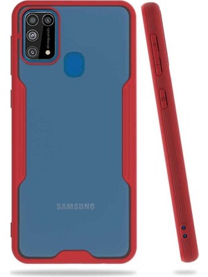 Megafox Teknoloji Samsung Galaxy M31 Uyumlu Kılıf Parfe Kapak, Kırmızı