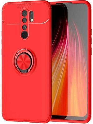 Megafox Teknoloji Xiaomi Redmi 9 Uyumlu Kılıf Ravel Silikon Kapak, Kırmızı
