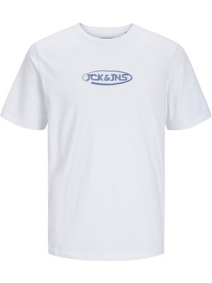 Jack & Jones Baskılı Beyaz Erkek Çocuk T-Shirt Jacolıver Ss Tee And Shorts Set Jnr