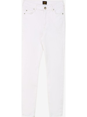 Lee Yüksek Bel Süper Dar Paça Skinny Fit Beyaz Kadın Denim Pantolon L32S205043F65-Foreverfıt