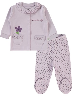 Civil Baby Kız Bebek Pijama Takımı 1-6 Ay Lila