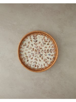English Home Louice Sedefli Rattan Tepsi Kahverengi