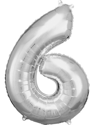 Ürün Limanı 6 Rakamı 36 cm Gümüş Folyo Balon