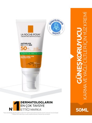 Anthelios Uvmune 400 Oil Control Spf50+ Güneş Kremi 50 ml- Karma ve Yağlı Ciltler İçin