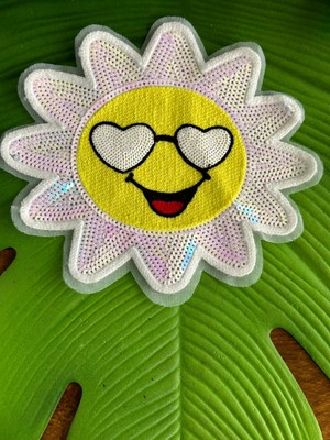 Gönülden Tasarım 20X18 cm Dokuma Güneş Gülen Surat Arma Dikiş Giyim Aksesuarı