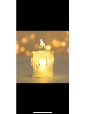 SNA LED Mum Pilli Dekoratif Simli Mum LED Işık Aydınlatma Dekoratif Pilli 6.5 cm