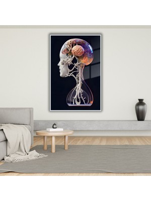 Gaagart Metal Çerçeveli Cam Beyin Cerrahi Poliklinik Tablosu Saydam Kafatası