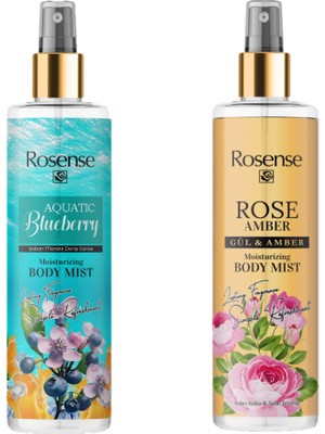 Rosense Vücut Spreyi Gül ve Amber ile Aquatic Yaban Mersini Ferahlığı 250 ml Unisex Kullanım