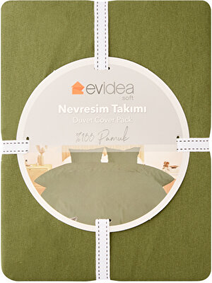 Evidea Soft Çift Kişilik Nevresim Takımı - Haki