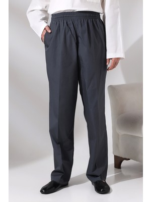 İhvan Online Erkek Füme Çınar Rahat Kesim Beli Lastikli Hac ve Umre Keten Şalvar Pantolon