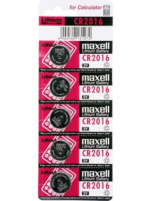 Maxell CR 2016 Lityum Pil 5'li Paket