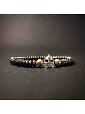 Doğal Taş Bileklik Kolye Hematit Kask Figürlü Doğal Taş Bileklik -2