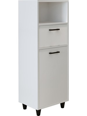 Roomart Çamaşır Sepetli Banyo Dolabı, Çok Amaçlı Çekmeceli Dolap 45 cm