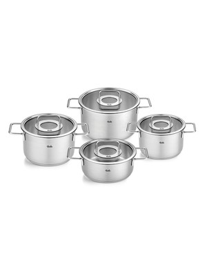 Fissler Pure Collection 8 Parça Cam Kapak Çelik Tencere Seti