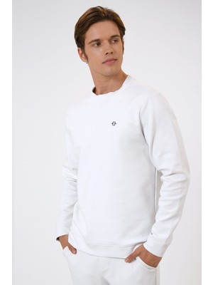 Back & Bond Açık Gri Regular Fit Pamuklu Bisiklet Yaka Sweatshirt