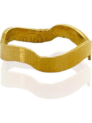 MaGold 22 Ayar Altın Zikzak 3 mm Alyans Yüzük