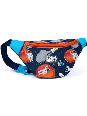 Coral High Kids Lacivert Mavi Astronot Desenli Bel Çantası 11536