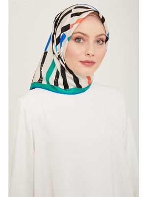 Armine Geometrik Desenli Twill İpek Eşarp 24Ya9101 2 82